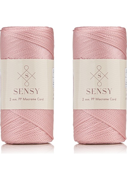 Premium Polyester Makrome Ipi 2 mm 2'li Set Sütlü Kahve, Makrome Ip, Makrame, Supla, Çanta Ipi, No:4