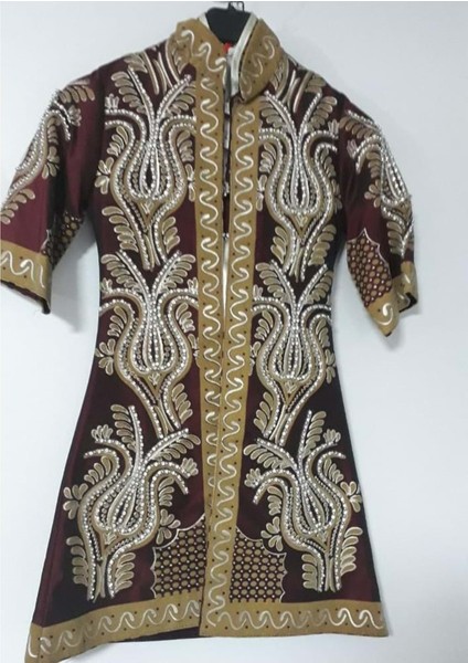 Bcg 2 Kalamazi Varaklı Kaftan 5/12 Yaş - Bordo - 4-5 Yaş