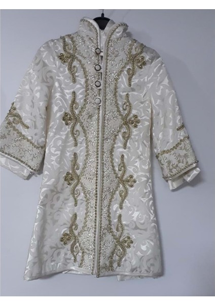 Başak Çocuk Giyim Bcg 7-Kalamazi Taşlı Kaftan 5/12 Yaş - Krem - 4-5 Yaş