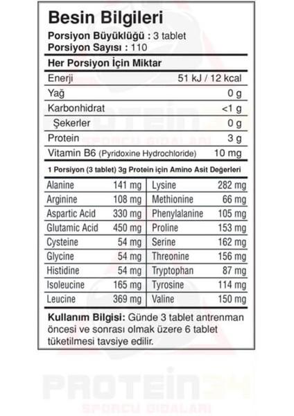 Aminobig 330 Tablet 110 Porsiyon Komplex Amino fiyatları