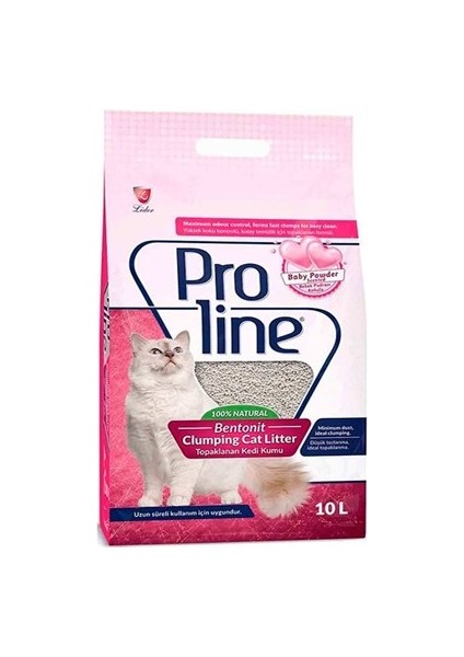Pro Line 10LT Bebek Pudrası Kokulu Topaklaşan Kedi Kumu 10 Lt