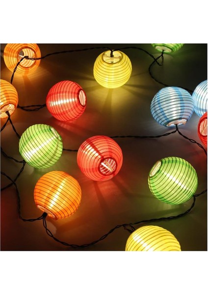 20 LED 3 Metre Güneş Enerjili Japon Feneri Çok Renkli 8 Mod LED Bahçe Teras Balkon Ağaç Solar Aydınlatma indirimleri