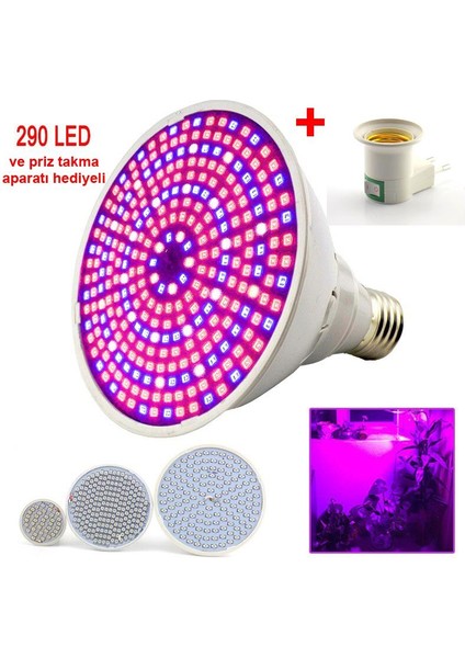Bitki Yetiştirme Lambası Full Spektrum 290 LED