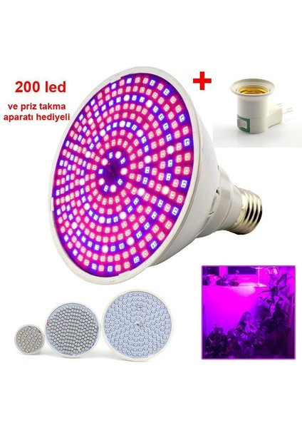 Bitki Yetiştirme Lambası Full Spektrum 200 LED
