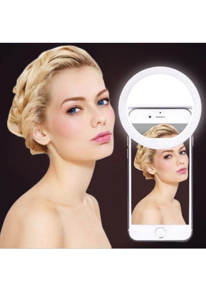 Şarjlı Selfie Işığı LED Ring Flash Light Cep Telefonu Için Taşına