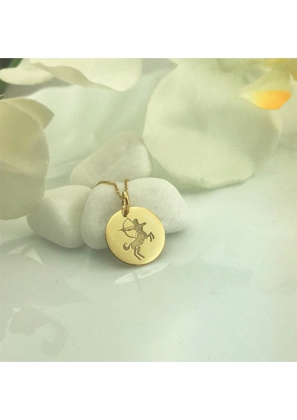 Burçlar Yuvarlak Plaka 3 925 Ayar Gümüş Kolye