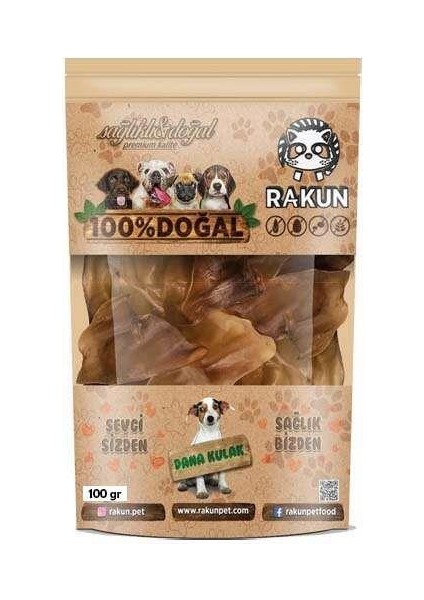 Kurutulmuş Dana Kulak Köpek Ödülü 100 gr