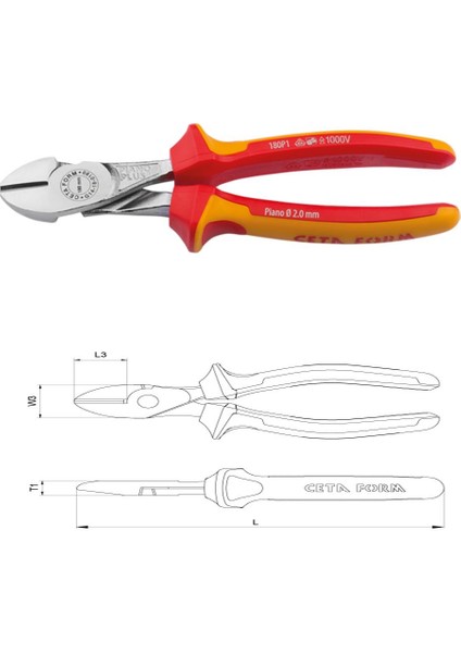 200MM G14-18-0200 1000 V Izoleli Power Yan Keski (Vde Onaylı) fiyatları
