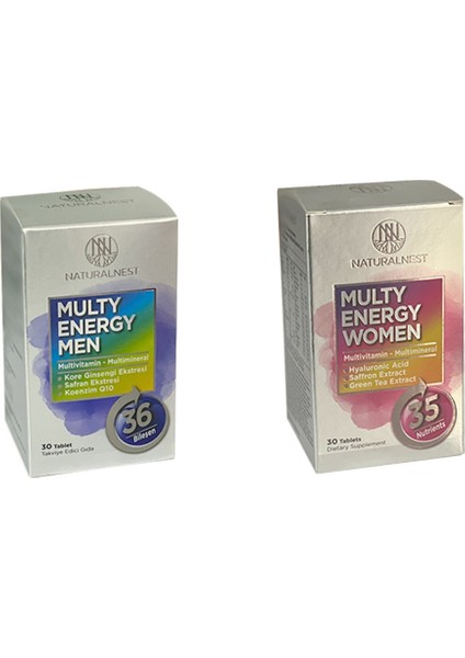 Multy Energy Women + Men Takviye Edici Gıda 30 Tablet