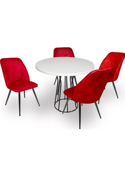 Palermo Werzalit - Nilüfer Mutfak Masa Takımı Q80 - Beya Bordo