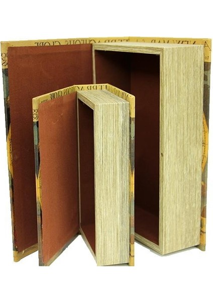 Easy Toptan Kutu Kitap Harita 2'li Set Dekoratif Hediyelik
