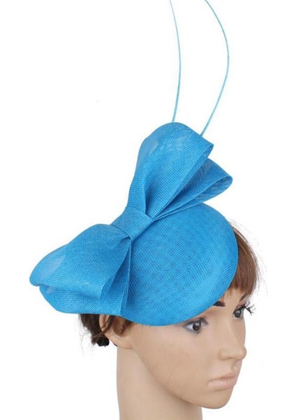 Kraliyet Bowknot Fascinators Derby Hat Kokteyl Düğün Partisi Kafa Klibi - Lake Lake Blue (Yurt Dışından)