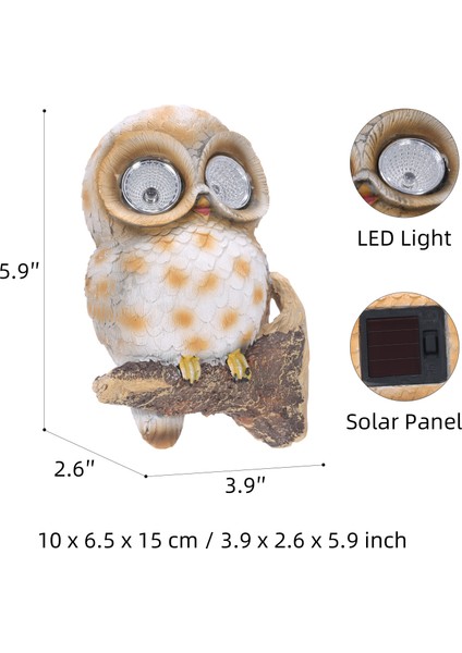 Owl Outdoor Decor Solar Light Duvar, Tree Hugger (Yurt Dışından) modelleri