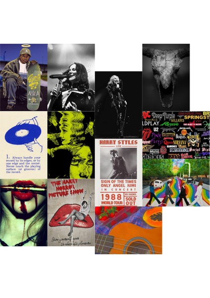 Rock Pop Poster Duvar Kağıdı Seti