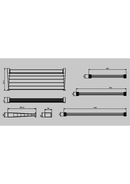 7000 Teleskopik Duvara Montajlı Çamaşır Askılığı modelleri