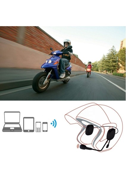 Kask Için Stereo Hoparlörler Mikrofonlu Kablosuz Bluetooth Motosiklet Kask Kulaklık