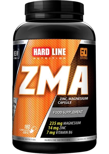 Hardline Magnezyum Çinko B6 Vitamin Zma 180 Kapsül 60 Servis