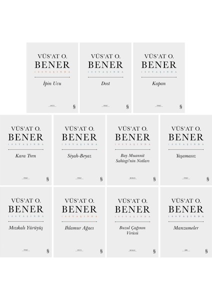 İpin Ucu - Dost - Kara Tren - Siyah-Beyaz - Ihlamur Ağacı (Ciltli) - 11 Kitap - Vüs'at O. Bener