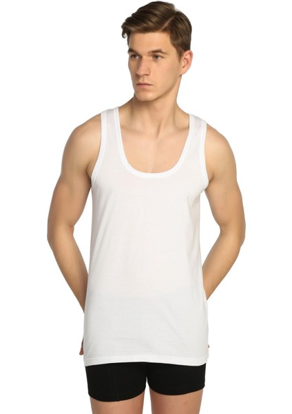 12'li Paket Seher Yıldızı 0001 Erkek Klasik Atlet Beyaz