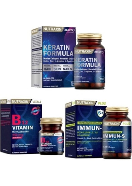 Keratin Formula 60 T. + B12 60 T. + Immun-S 60 T.