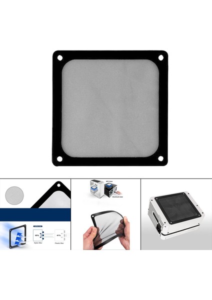 Bilgisayar Fan Filtresi Soğutucu Kılıf Kapak Toz Geçirmez Filtre Kapak Siyah Pvc 9 cm Vida Delikli(Yurt Dışından