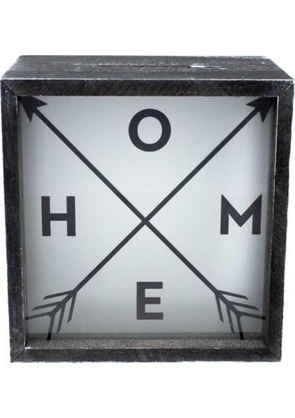 Siyah Home Tasarım Ahşap Kumbara