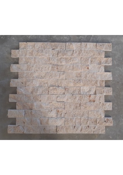 Stonemood Marble Mosaıc Lıght Traverten 5X10 Patlatma Doğal Taş