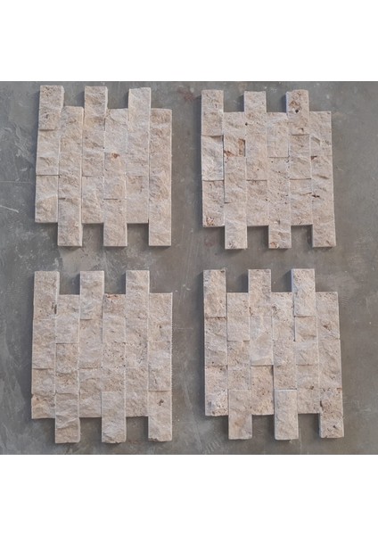 Stonemood Marble Mosaıc Lıght Traverten 5X10 Patlatma Doğal Taş