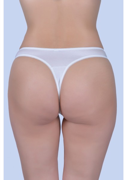 Ayl Dantelli String Beyaz Külot 407