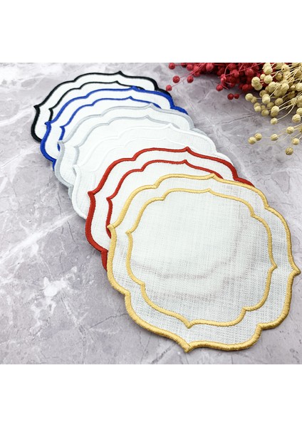 6 Renk Çift Sargı Nakışlı 6'lı Kokteyl Peçetesi modelleri