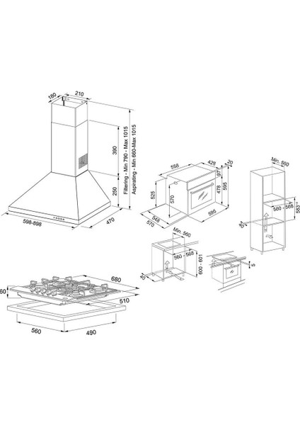 Inox Ankastre Set (Fdl 6165 xs - Fhnl 705 xs - Fsl 86 H xs)