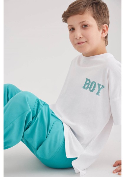 Erkek Çocuk Ikili Takım T-Shirt - Kargo Pantolon (Mint) fiyatları
