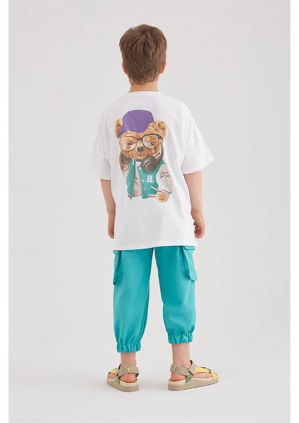 Erkek Çocuk Ikili Takım T-Shirt - Kargo Pantolon (Mint) indirimleri