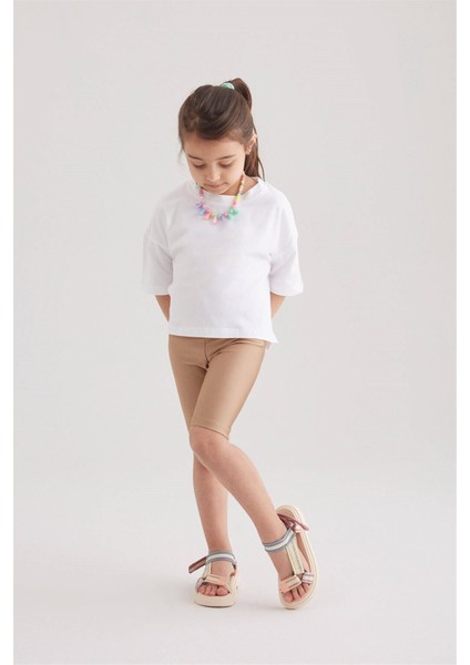 Kız Çocuk Disco Biker Tayt (Gold)