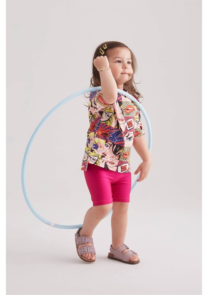 Kız Çocuk Disco Biker Tayt (Fuşya) modelleri