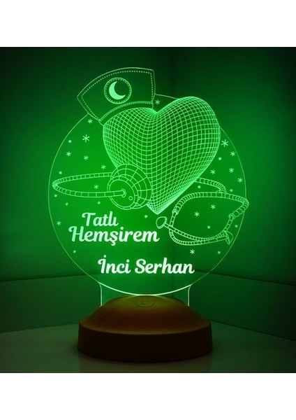 Kişiye Özel Hemşire Hediyesi 3D LED Lamba