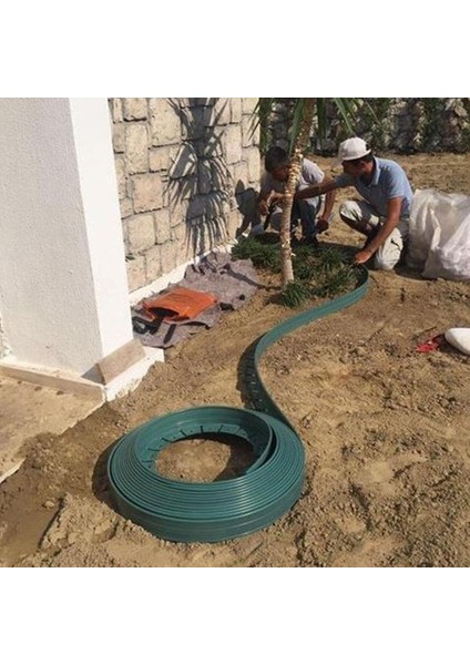 Çim Ayırıcı 25 Metre Yeşil Esnek Plastik Çimen Sınırlayıcı Bordür Taş Toprak Ayırıcı fırsatları