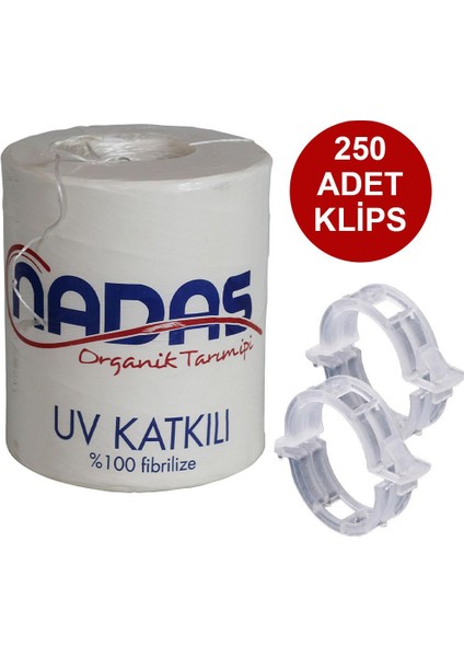 Organik Tarım Ipi ve Şeffaf Bitki Klipsi Topraksız Tarım Ipi 250 Adet Her Bitkiyle Uyumlu Bitki Klipsi Fide Fidan Bağlama Ipi