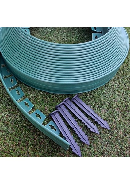 Çim Ayırıcı 25 Metre Yeşil Esnek Plastik Çimen Sınırlayıcı Bordür Taş Toprak Ayırıcı