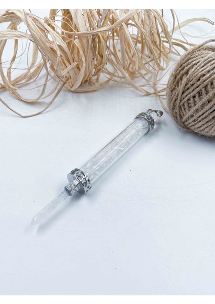 Kristal Kuvars Taşı Doğaltaş Asa Sarkaç