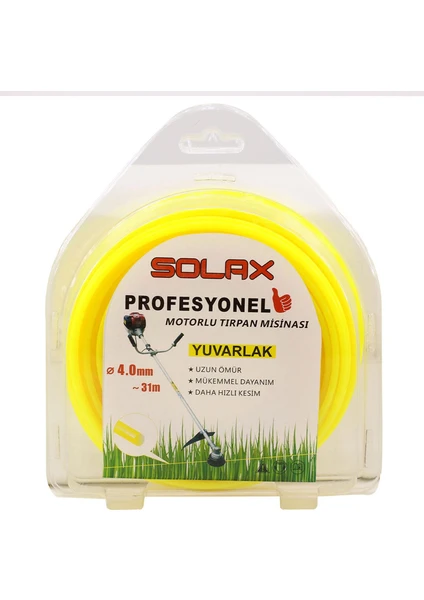 Solax Motorlu Tırpan Misina Yuvarlak 4 mm x 31 Metre Misinası