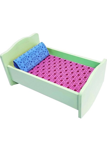 Woodylife Ahşap Sallanan Beşik Kız Çocuk Eğitici Oyuncak Montessori Metaryal Su Yeşili