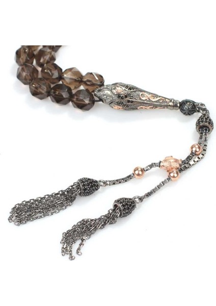 925 Ayar Gümüş Smoky Quartz Taşlı Tesbih