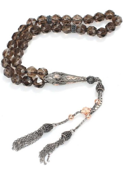 925 Ayar Gümüş Smoky Quartz Taşlı Tesbih fiyatları