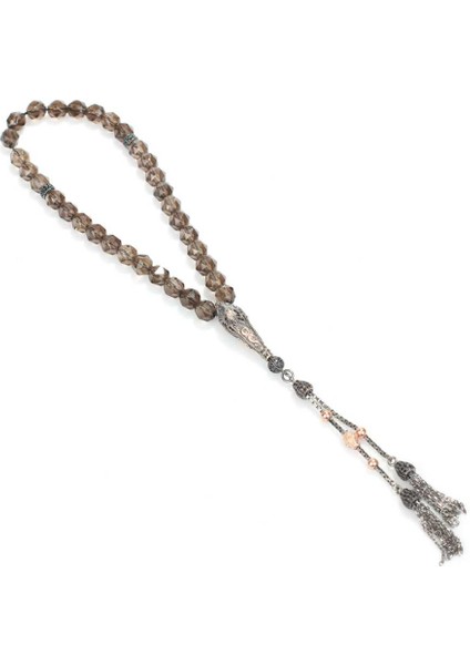 925 Ayar Gümüş Smoky Quartz Taşlı Tesbih modelleri
