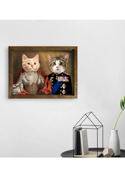 Evcil Dostlara Özel Portre Doğal Masif Ahşap Çerçeveli Tablo 45X65CM-18