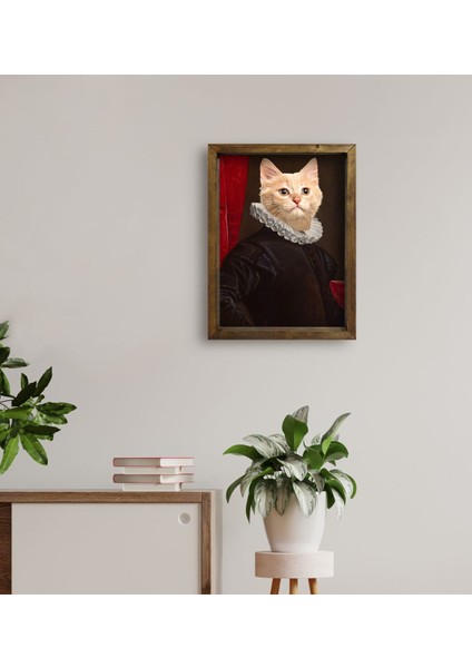 Evcil Dostlara Özel Portre Doğal Masif Ahşap Çerçeveli Tablo 45X65CM-38 fırsatları