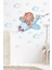 Uçakta Uçan Sevimli Ayıcık ve Bulutlar Çocuk Bebek Odası Sticker Seti 2