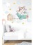 Uçakta Uçan Ayıcık Soft Renklerde Çocuk Odası Sticker 2