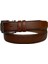 Kaliteli Deri Dikişli Kahverengi Klasik Kumaş Pantolon Kemeri 3.5 cm 2
